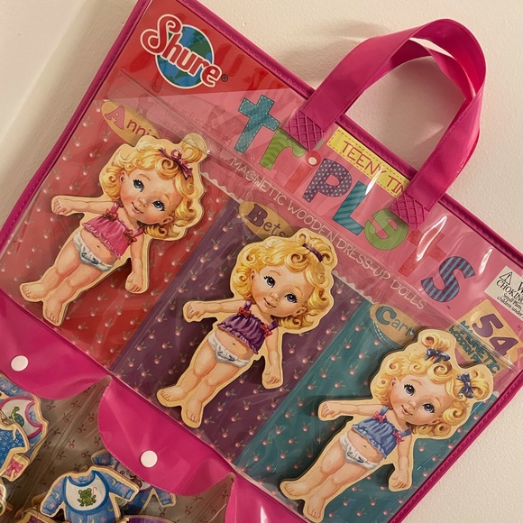 Vintage Toys Vintage Wooden Dolls Dress Up Dolls Set Hard